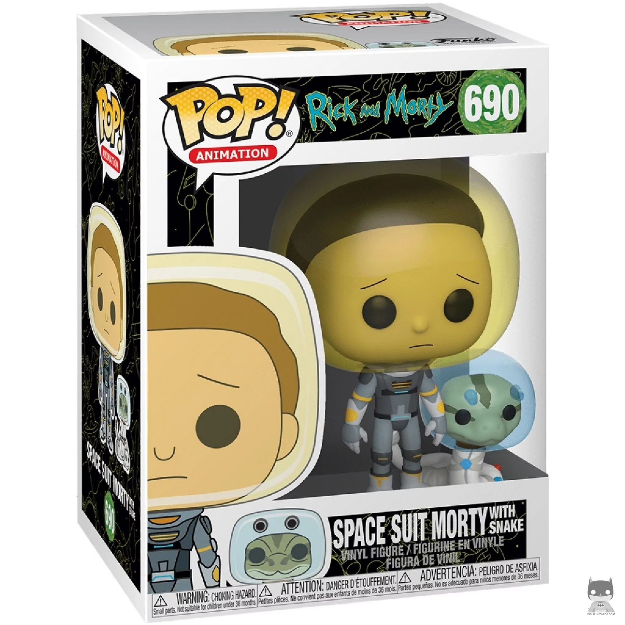 Space Suit Morty with Snake Funko Pop! figure in its box