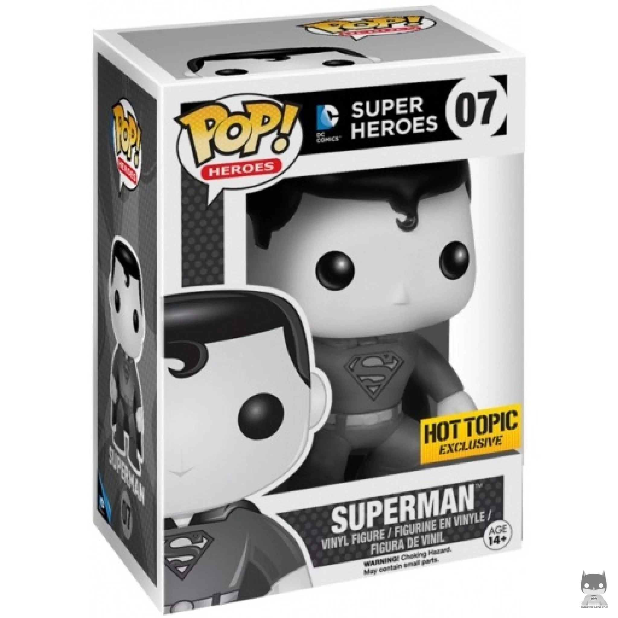 Superman (Black & White) Funko Pop! figure in its box