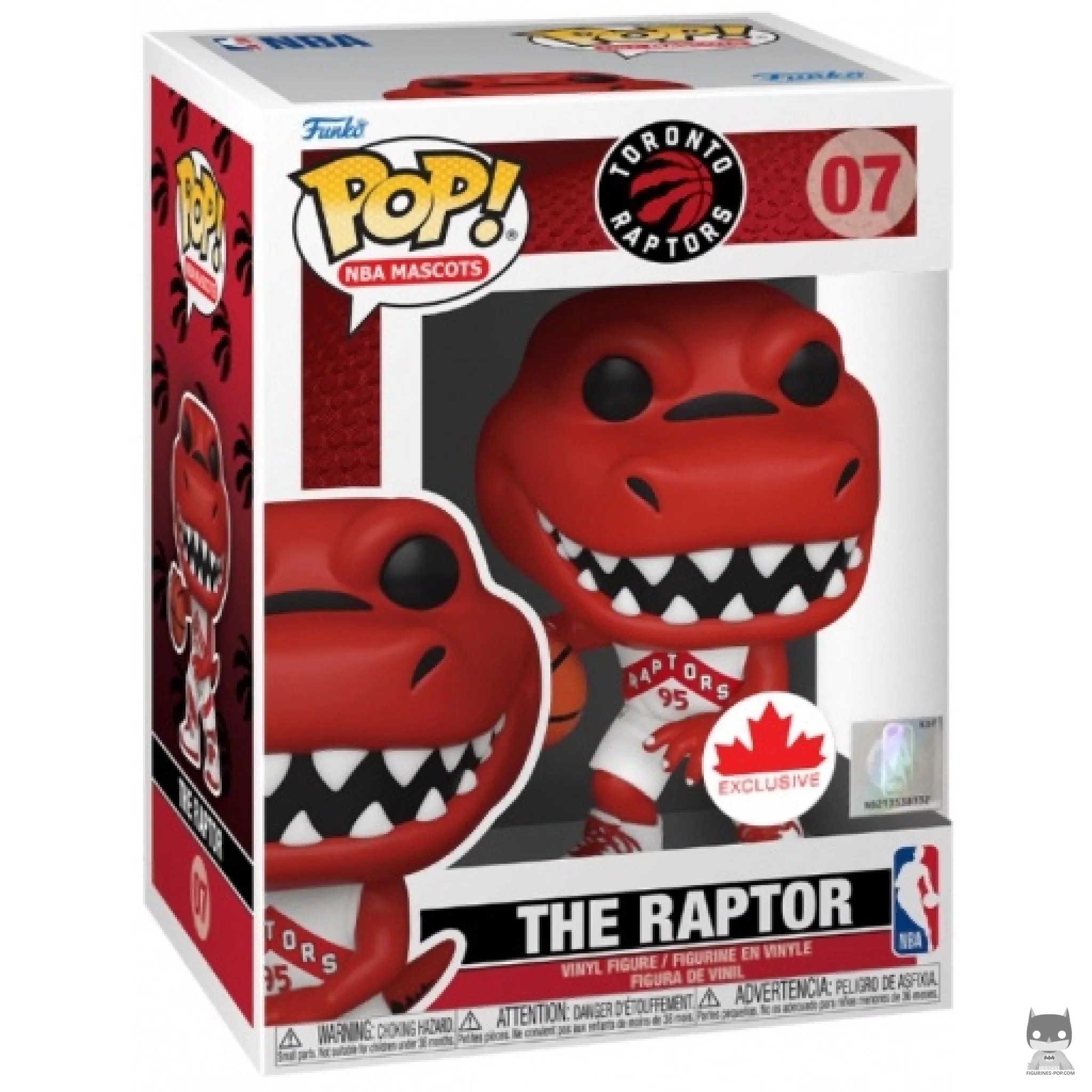 The Raptor (Toronto Raptors) Funko Pop! figure in its box