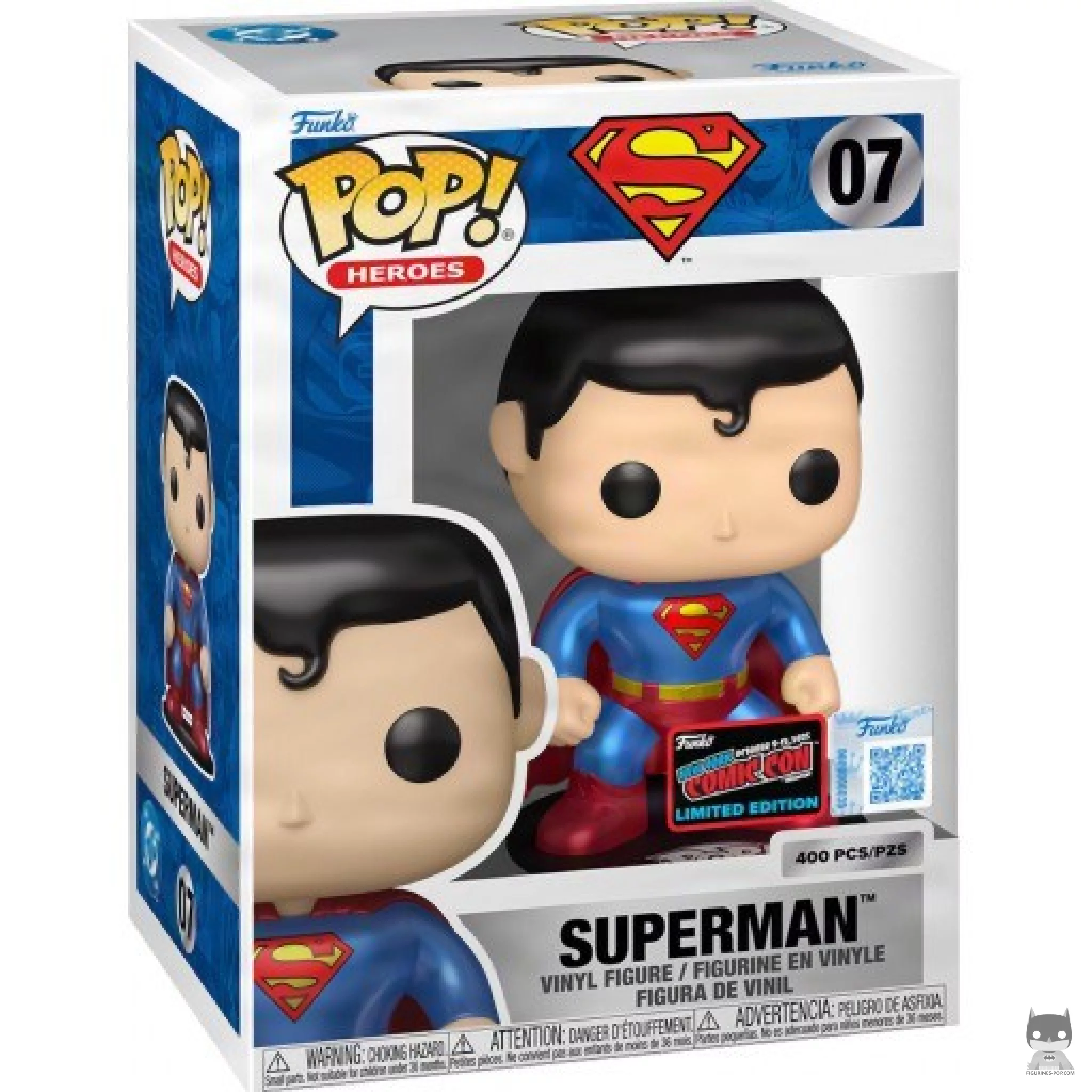 Superman (Metallic) Funko Pop! figure in its box