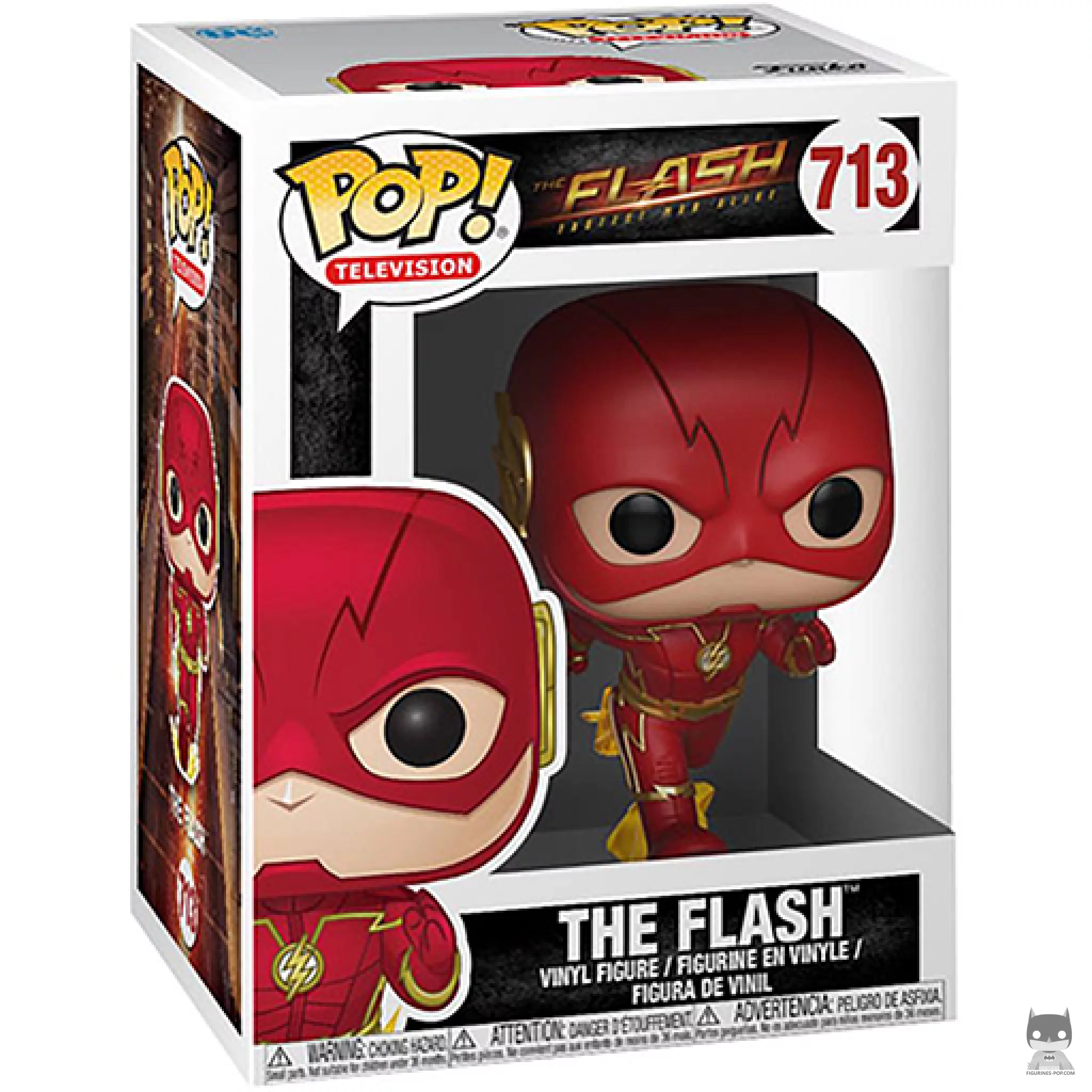 The Flash (Metallic) Funko Pop! figure in its box