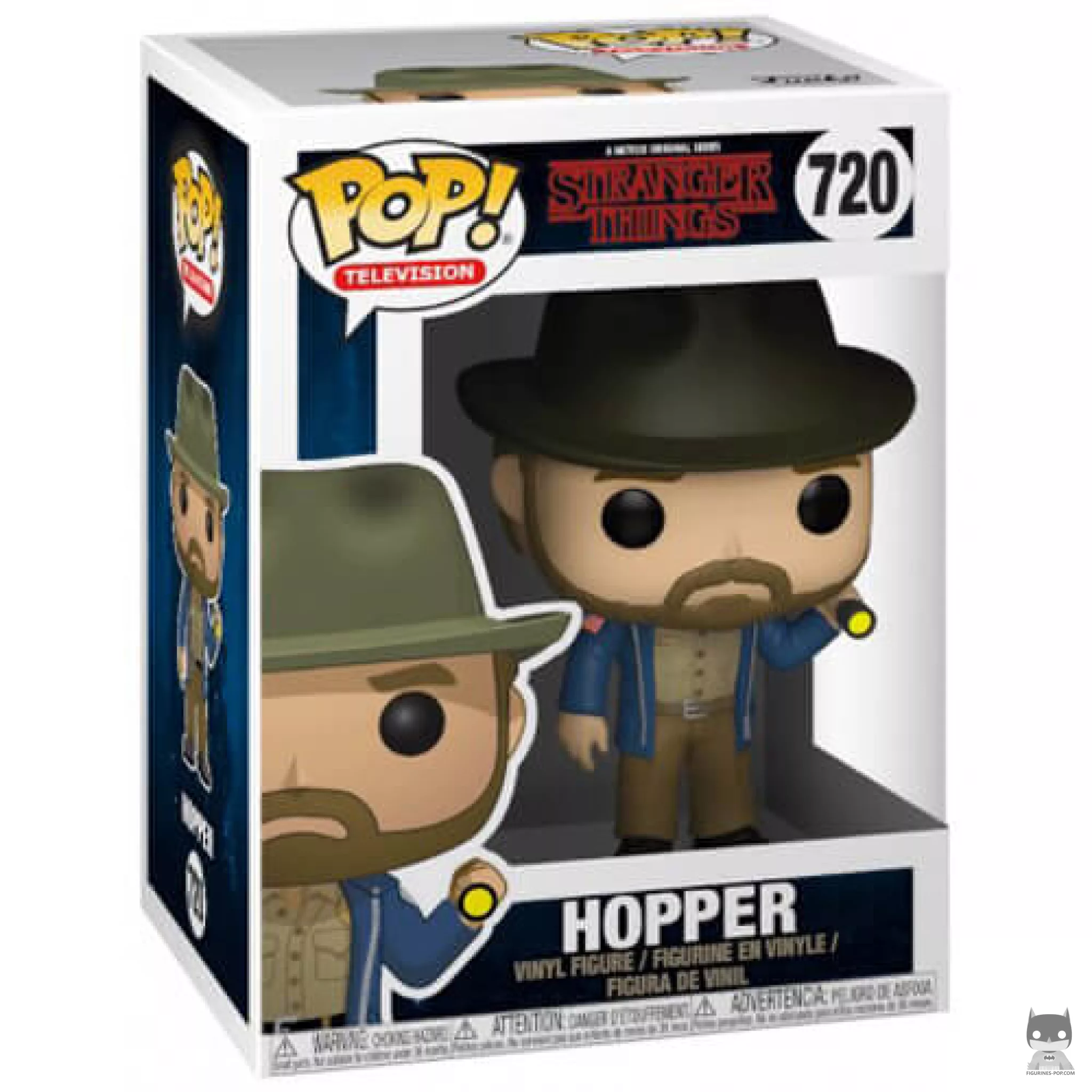 Hopper with flashlight Funko Pop! figure in its box