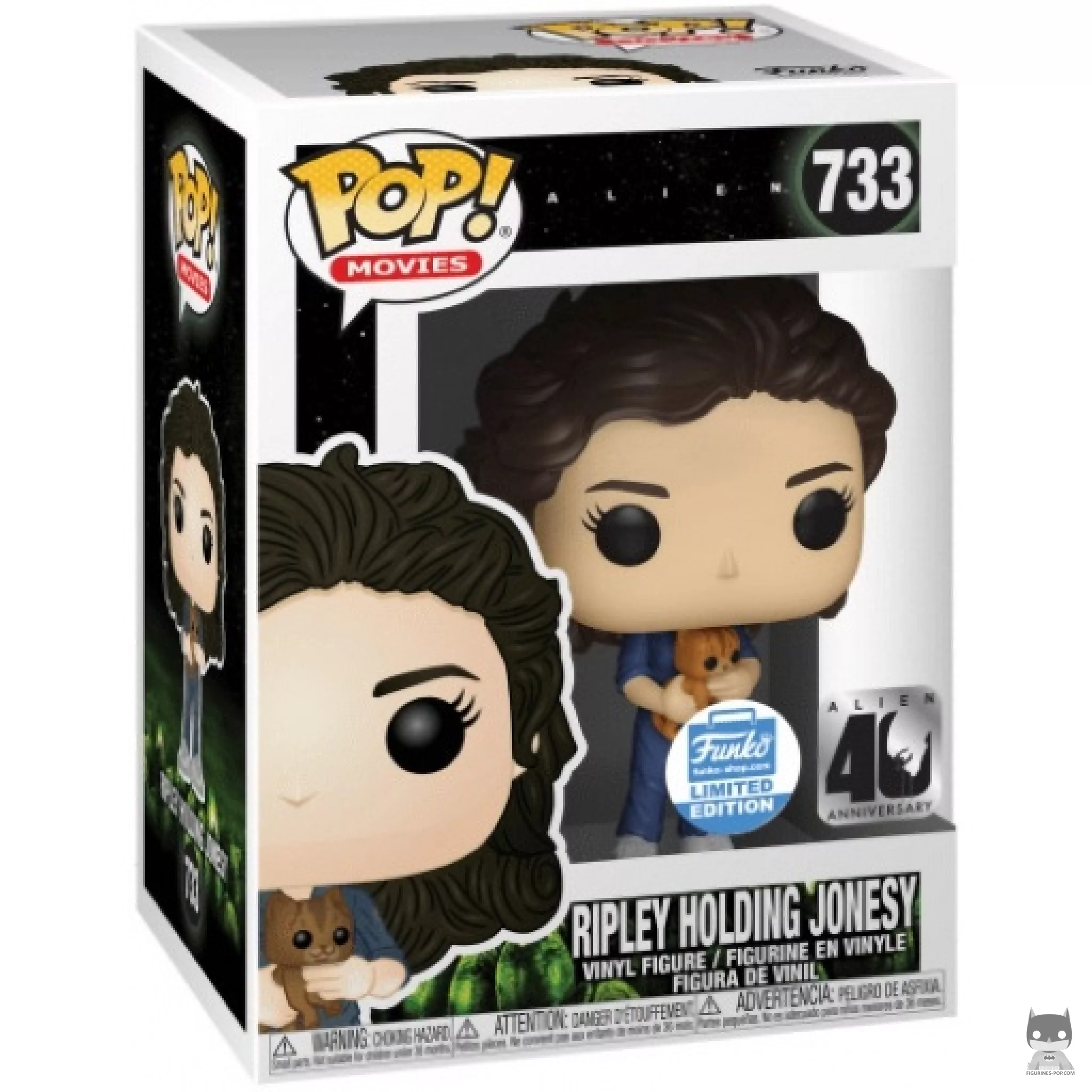 Ripley holding Jonesy Funko Pop! figure in its box