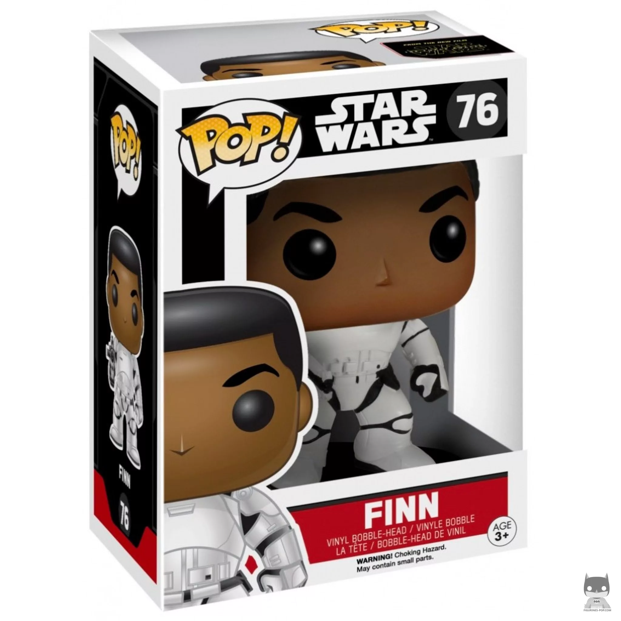 Finn as Stormtrooper Funko Pop! figure in its box