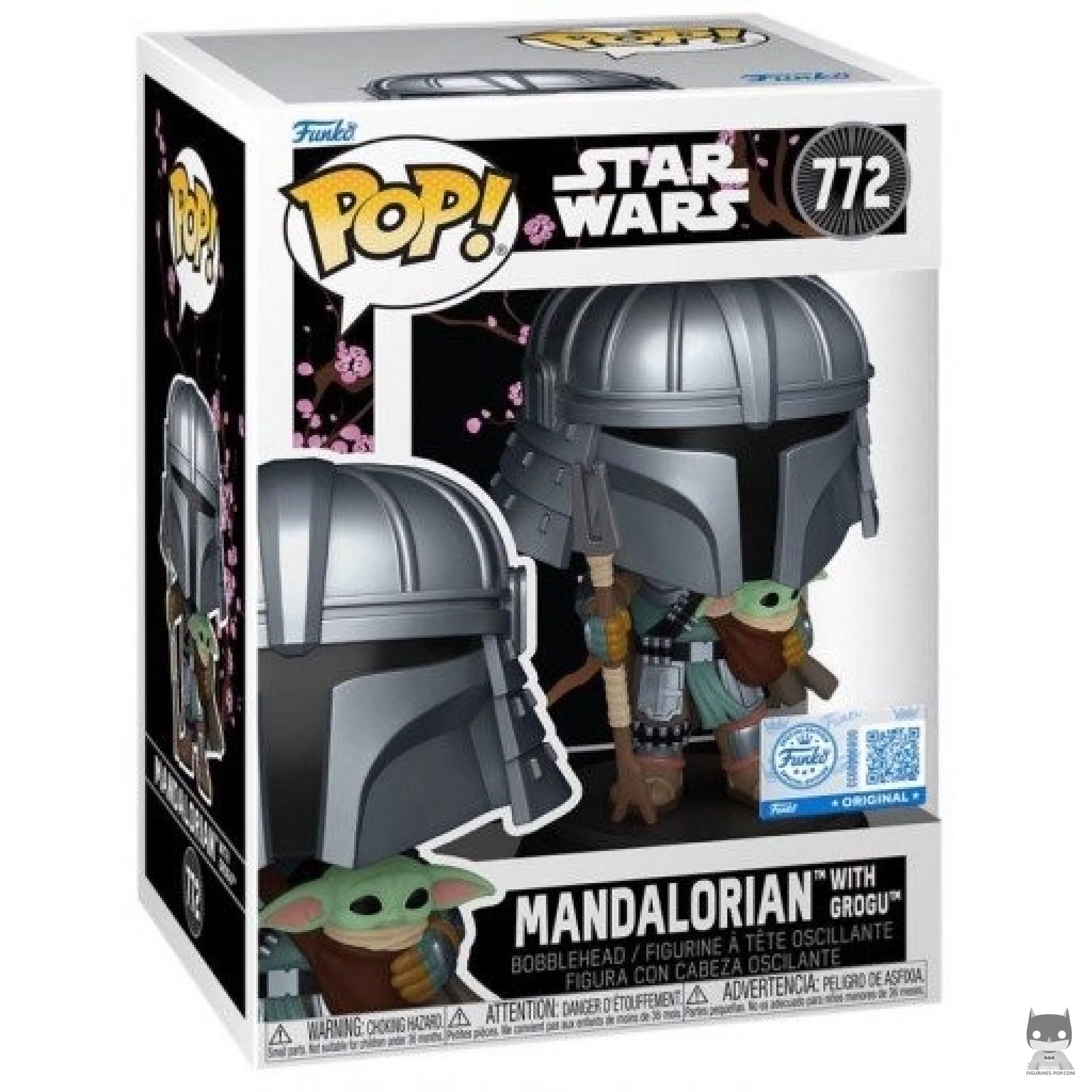 Mandalorian with Grogu (Samurai) Funko Pop! figure in its box