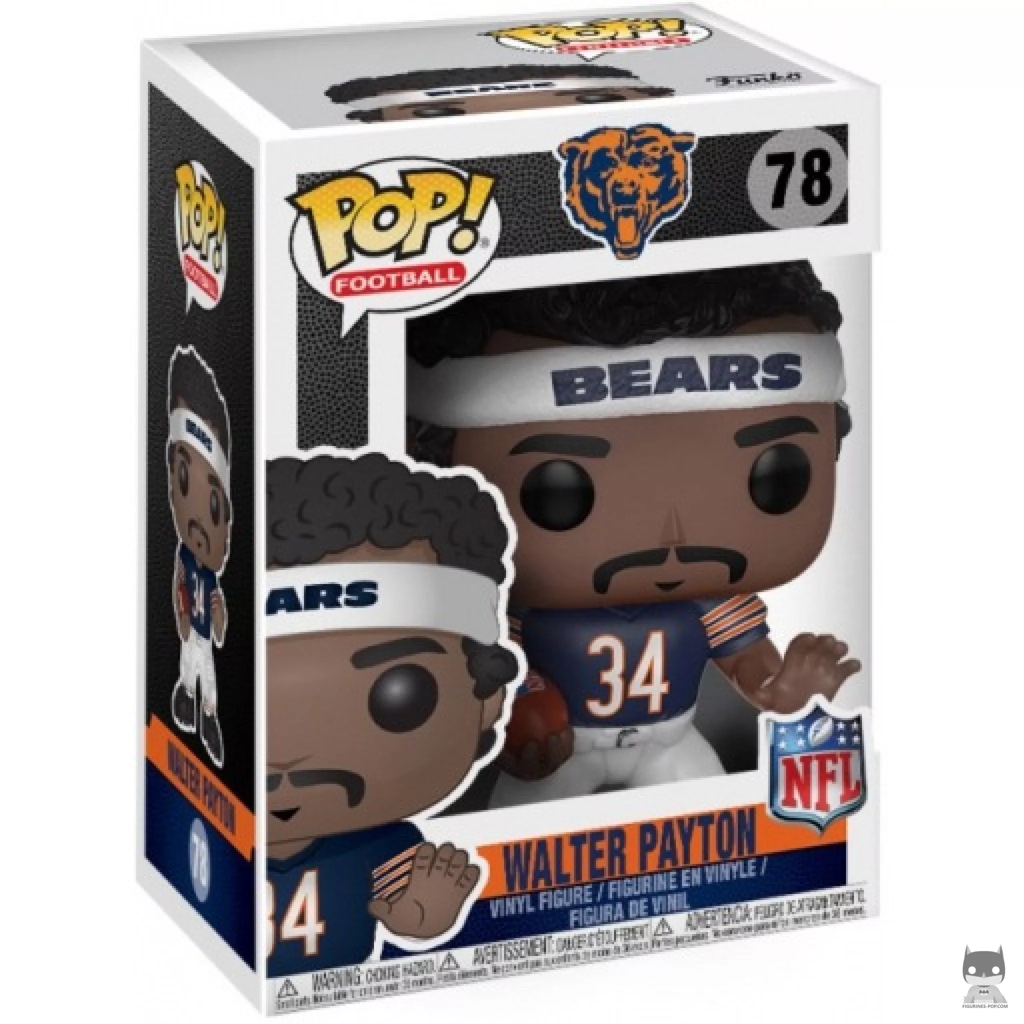 Walter Payton (Bears Home) Funko Pop! figure in its box