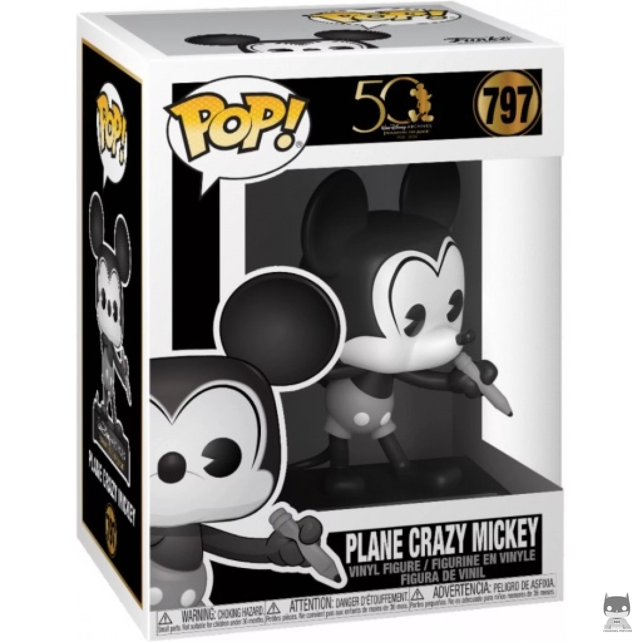 Plane Crazy Mickey (Black & White) Funko Pop! figure in its box