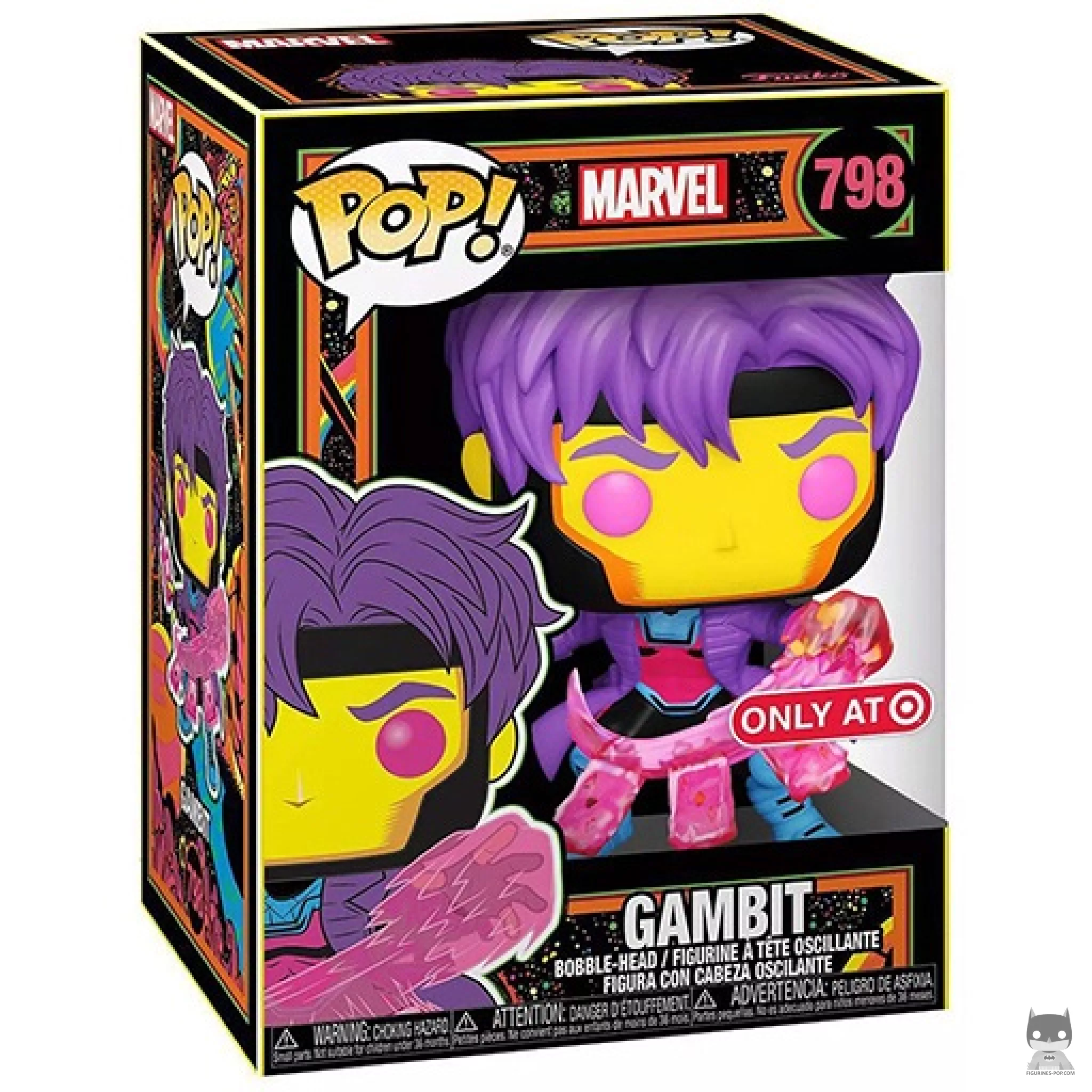 Gambit (Black Light) Funko Pop! figure in its box