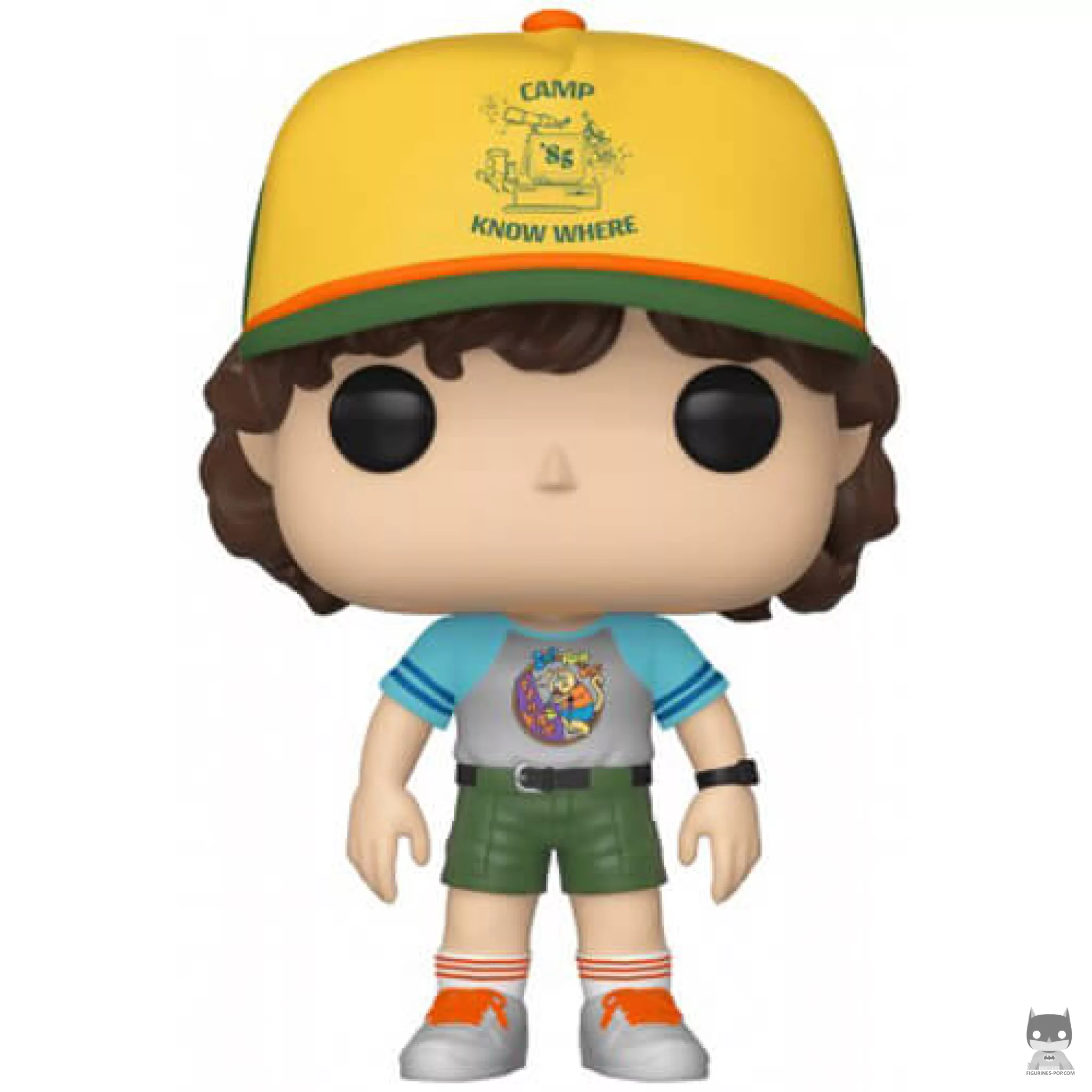 Dustin at camp in gray tee shirt Funko Pop! figure (Stranger Things)