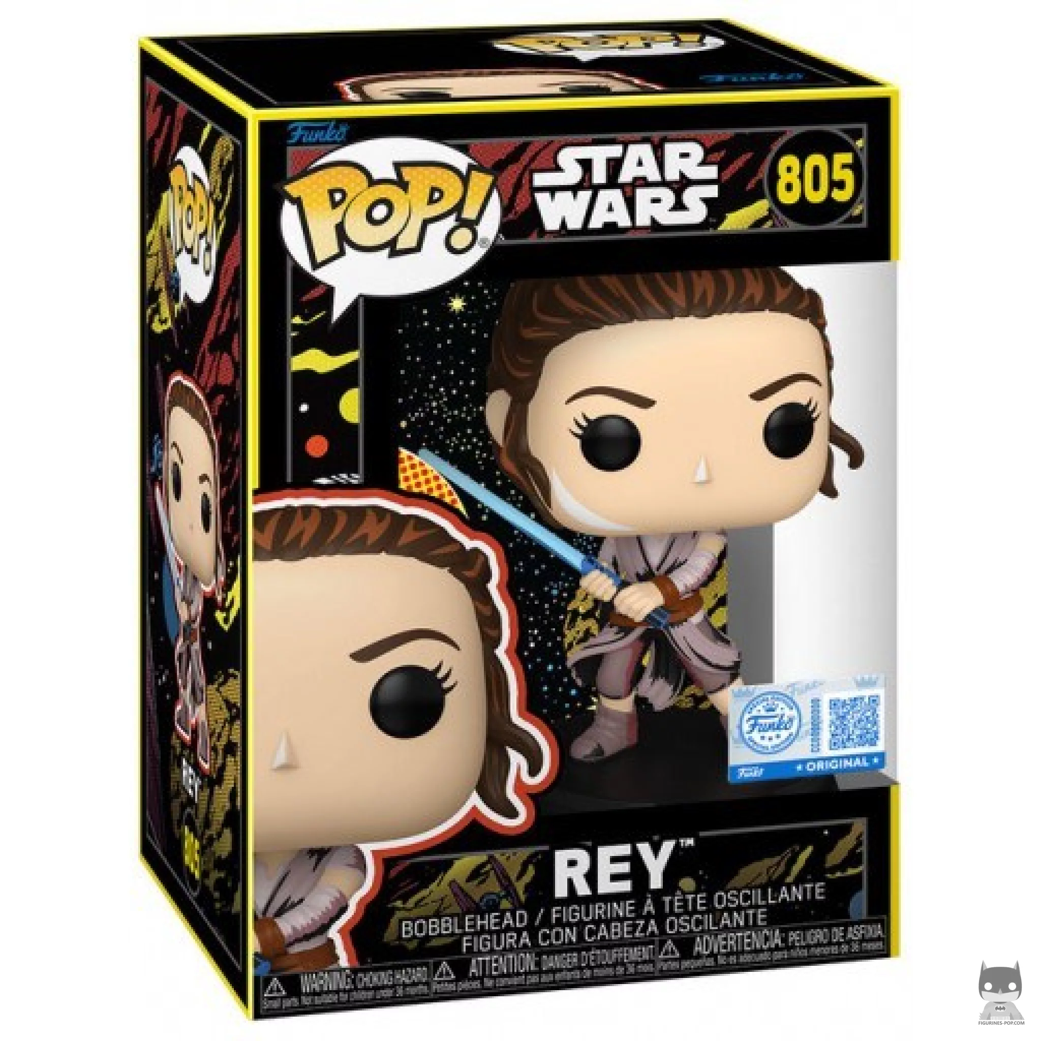 Rey Funko Pop! figure in its box