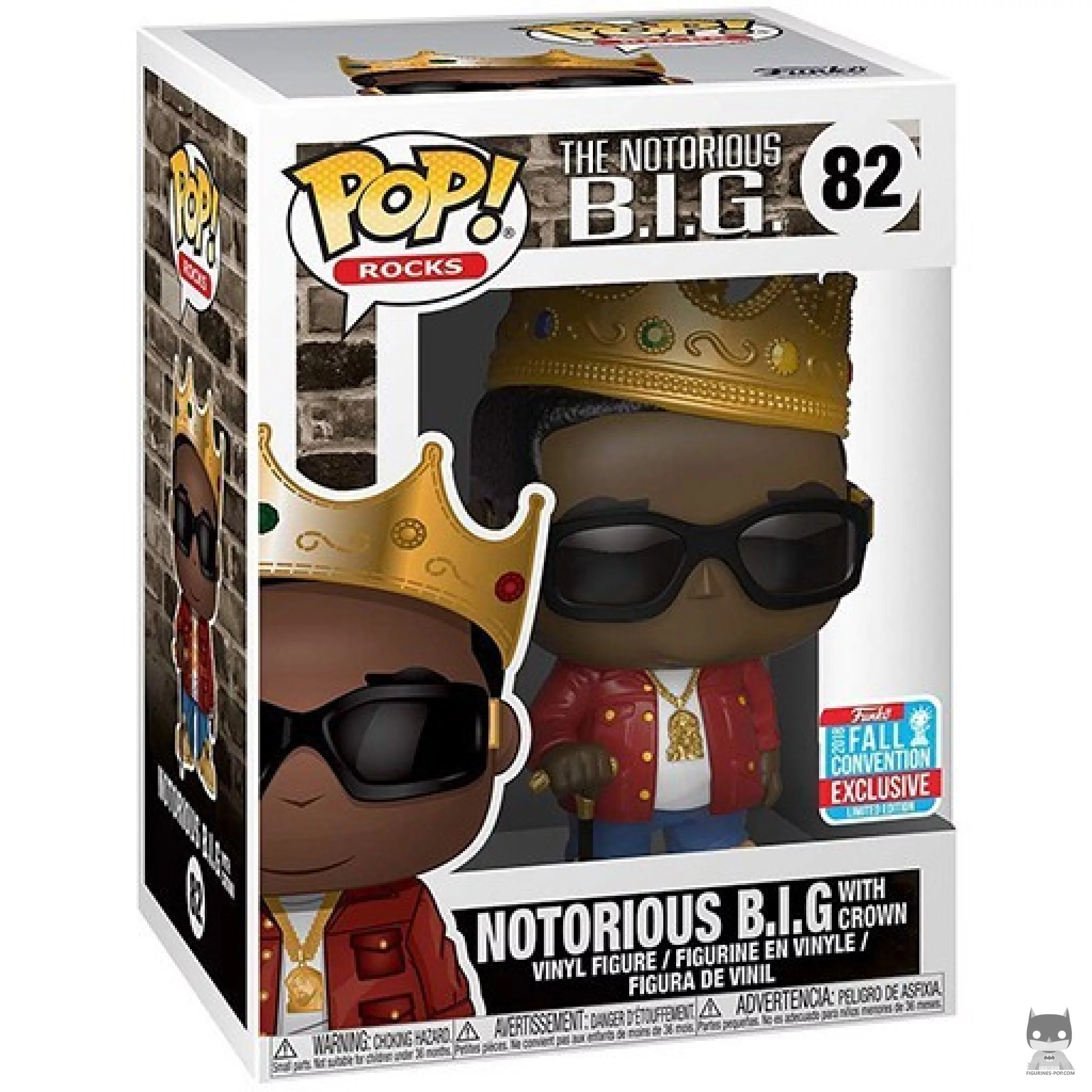 Notorious B.I.G. with Crown (Red Jacket) Funko Pop! figure in its box