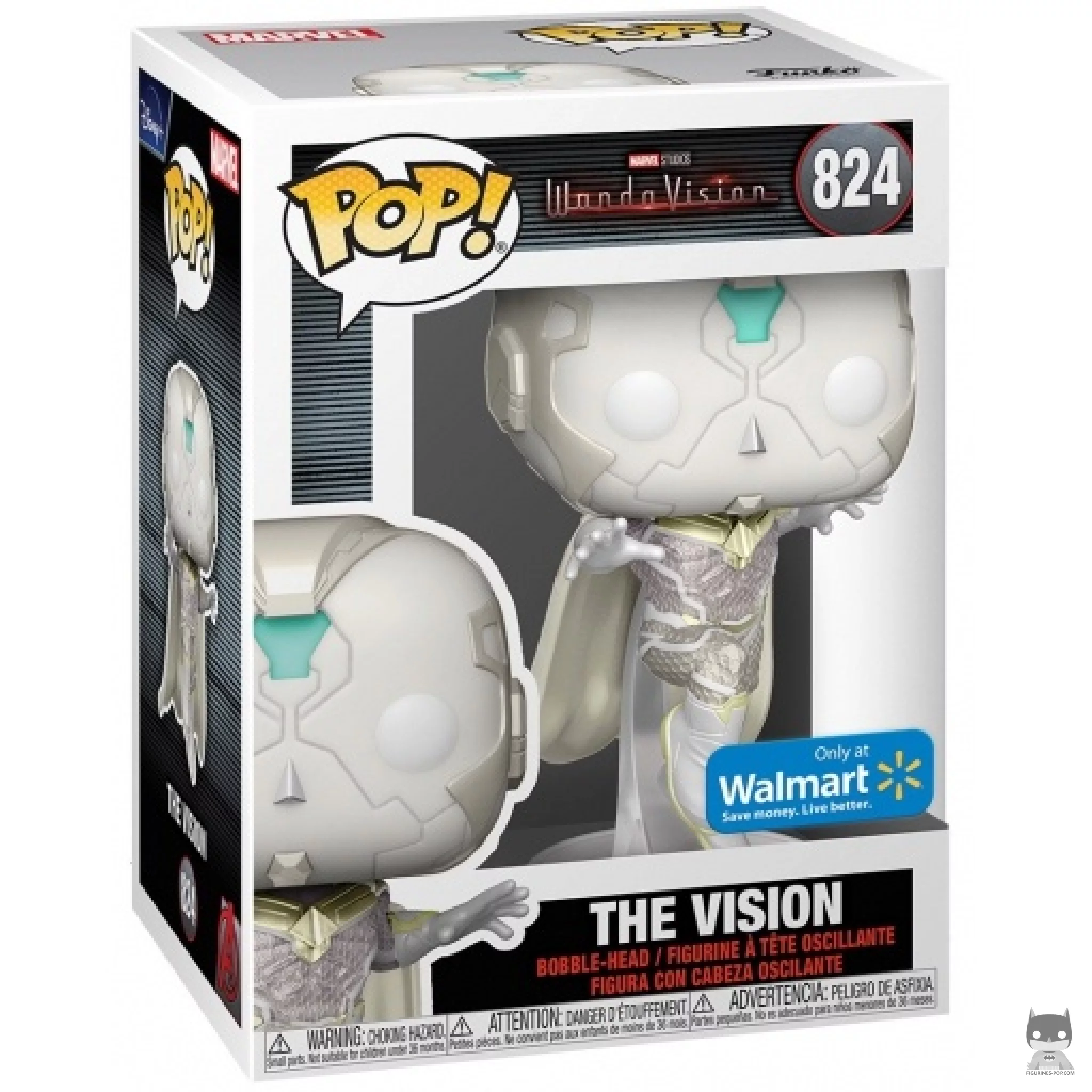 The Vision (Glow in the Dark) Funko Pop! figure in its box