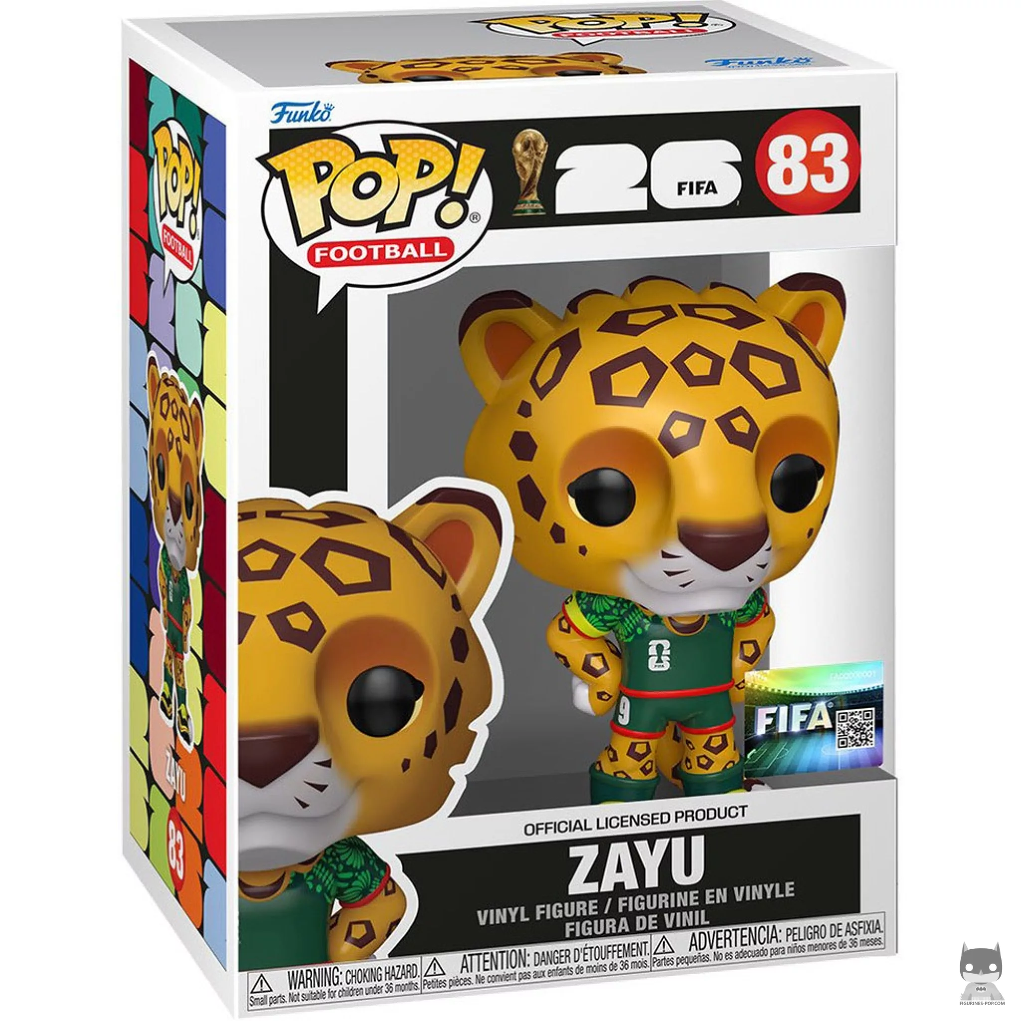 Zayu (2026 FIFA World Cup mascot) Funko Pop! figure in its box