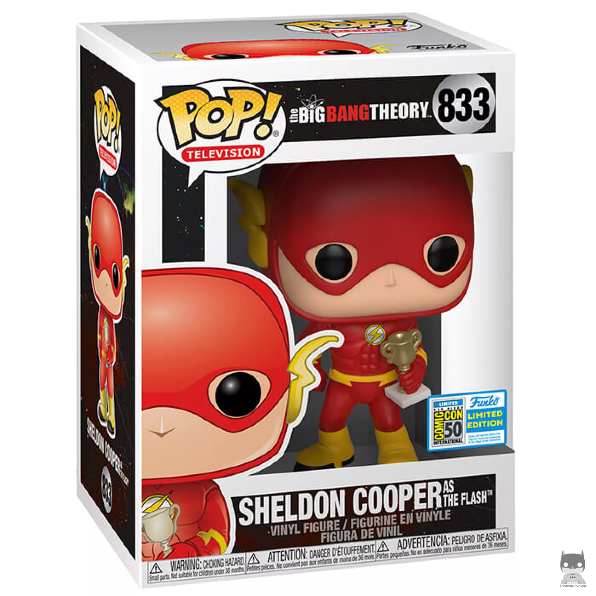 Sheldon Cooper as The Flash Funko Pop! figure in its box