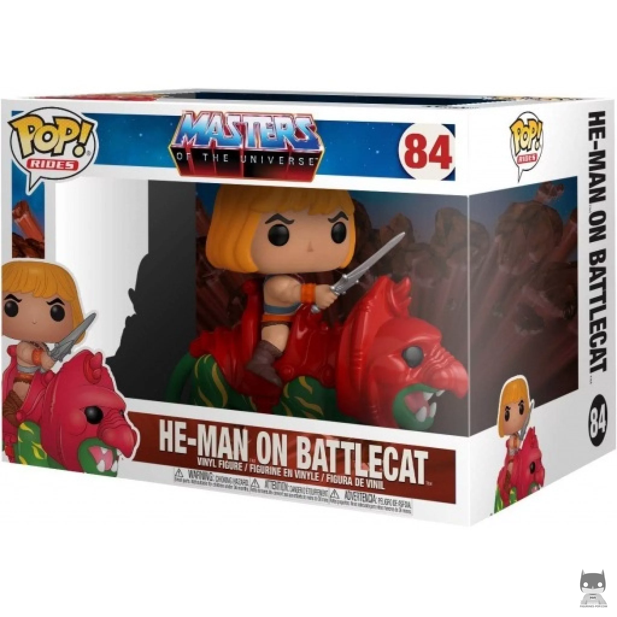 He-Man on Battle Cat Funko Pop! figure in its box