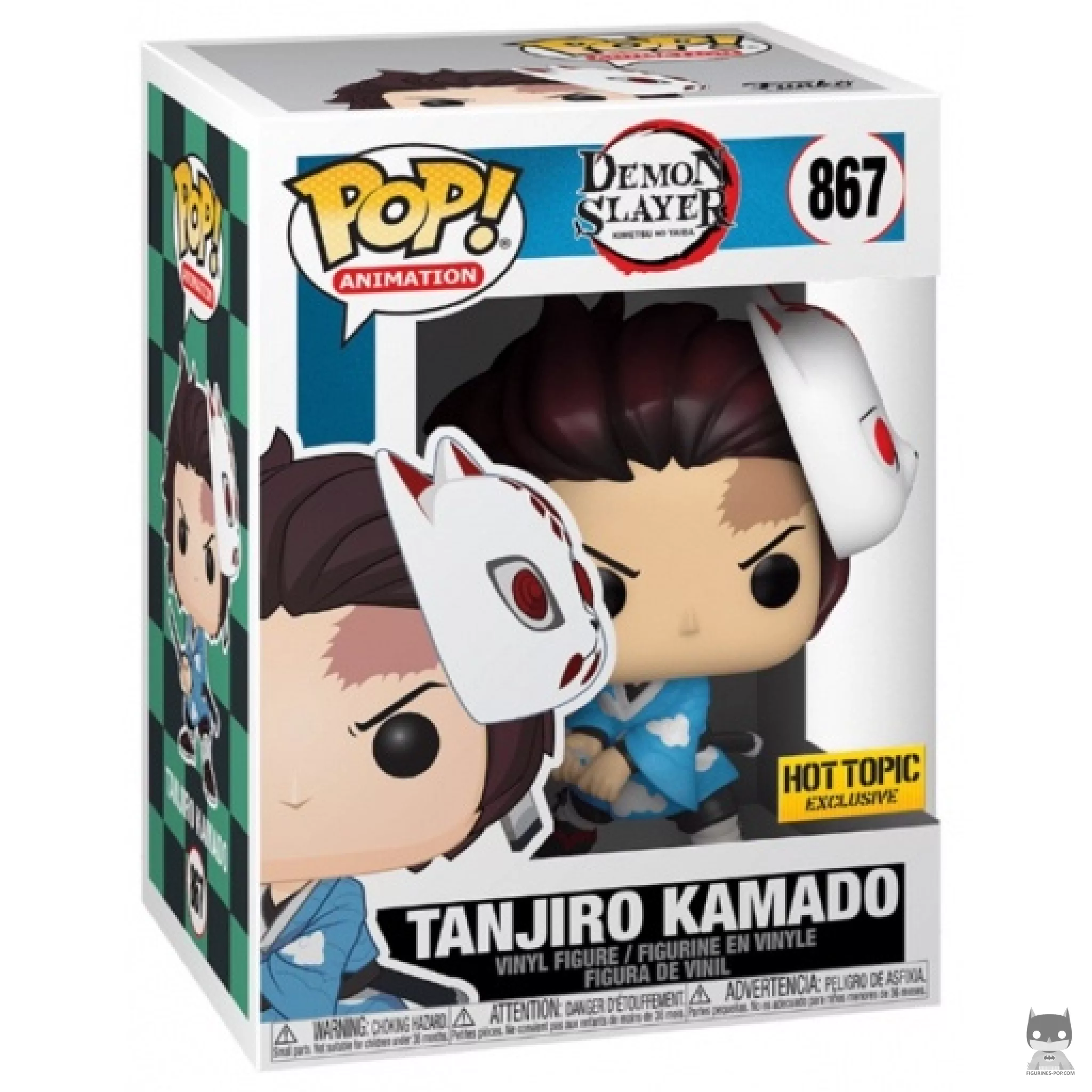 Tanjiro Kamado with mask Funko Pop! figure in its box