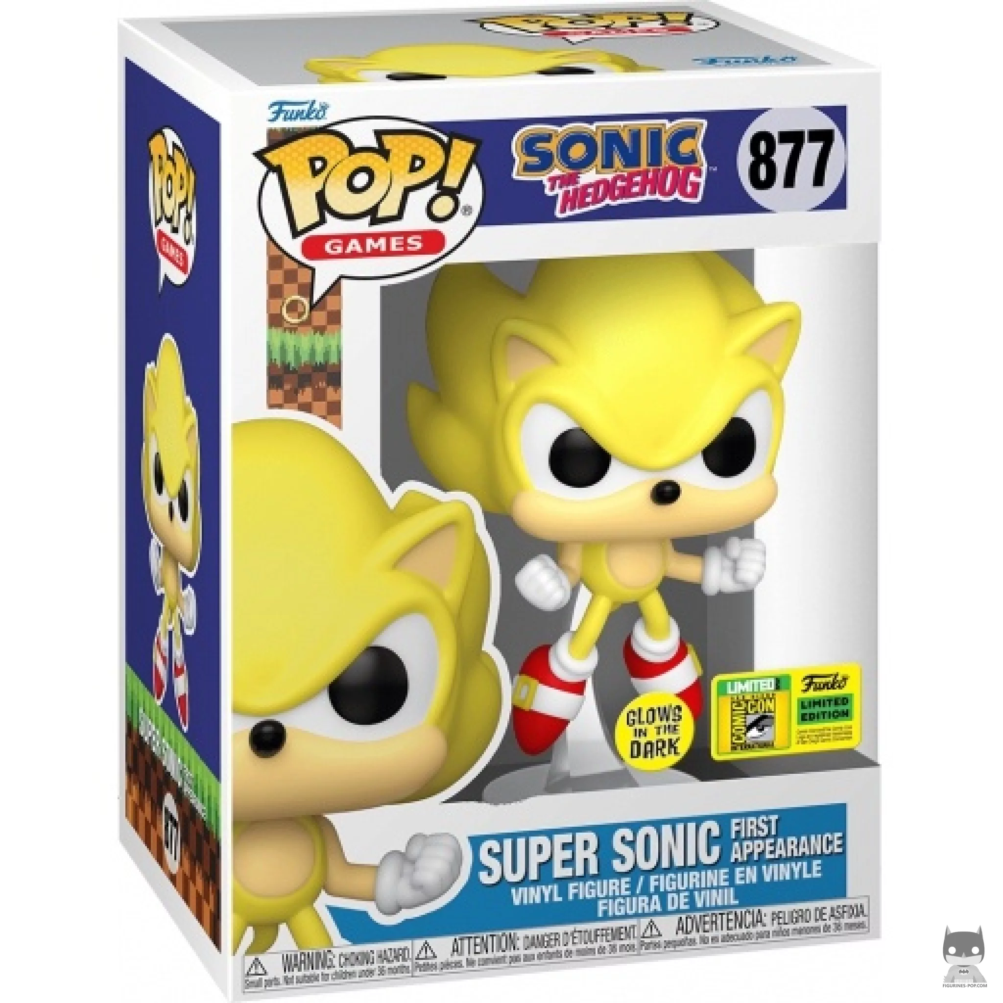 Super Sonic First Appearance (Glow in the Dark) Funko Pop! figure in its box
