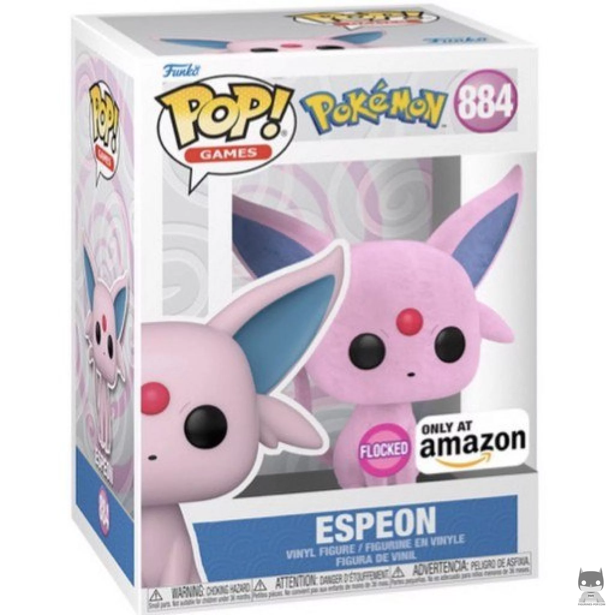 Espeon (Flocked) Funko Pop! figure in its box