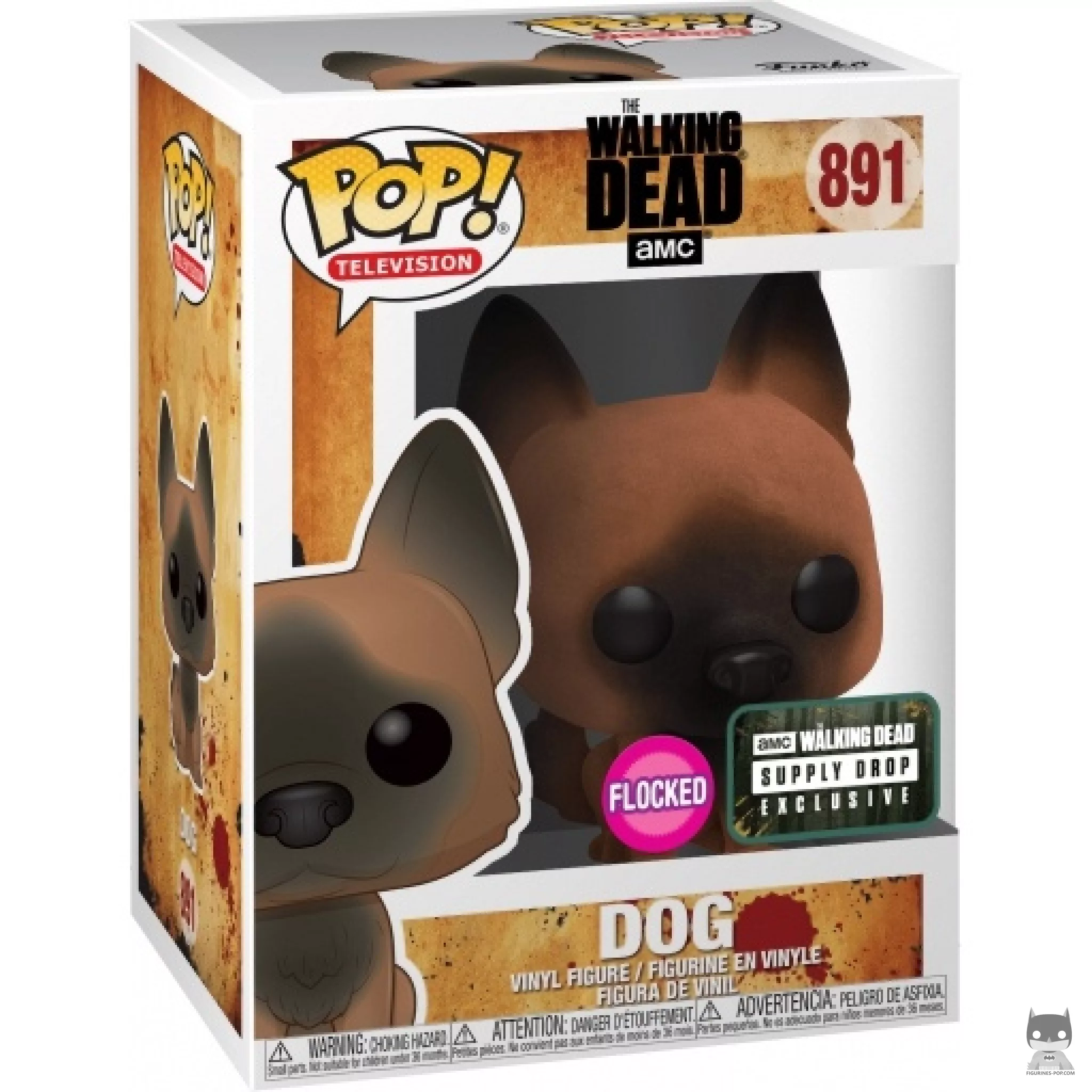 Dog (Flocked) Funko Pop! figure in its box