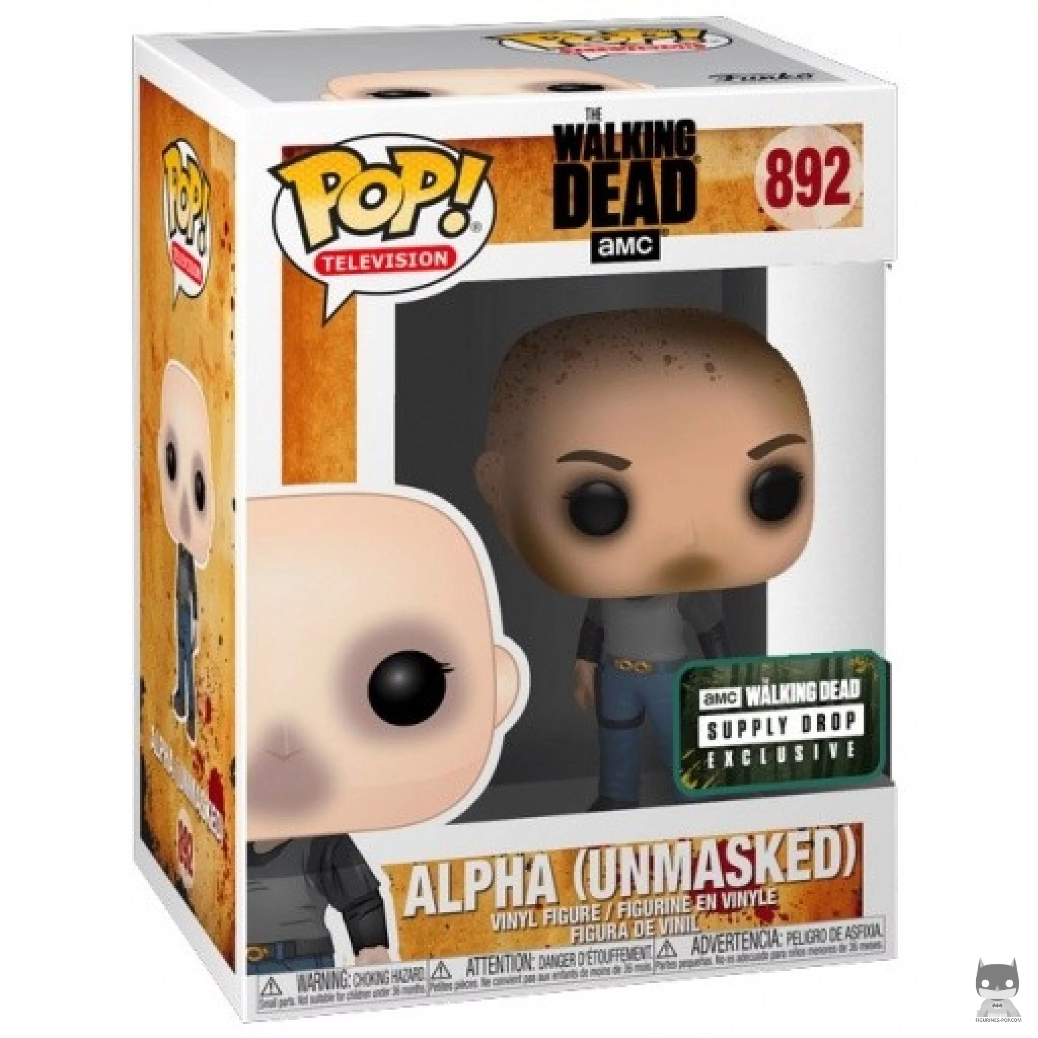 Alpha unmasked Funko Pop! figure in its box