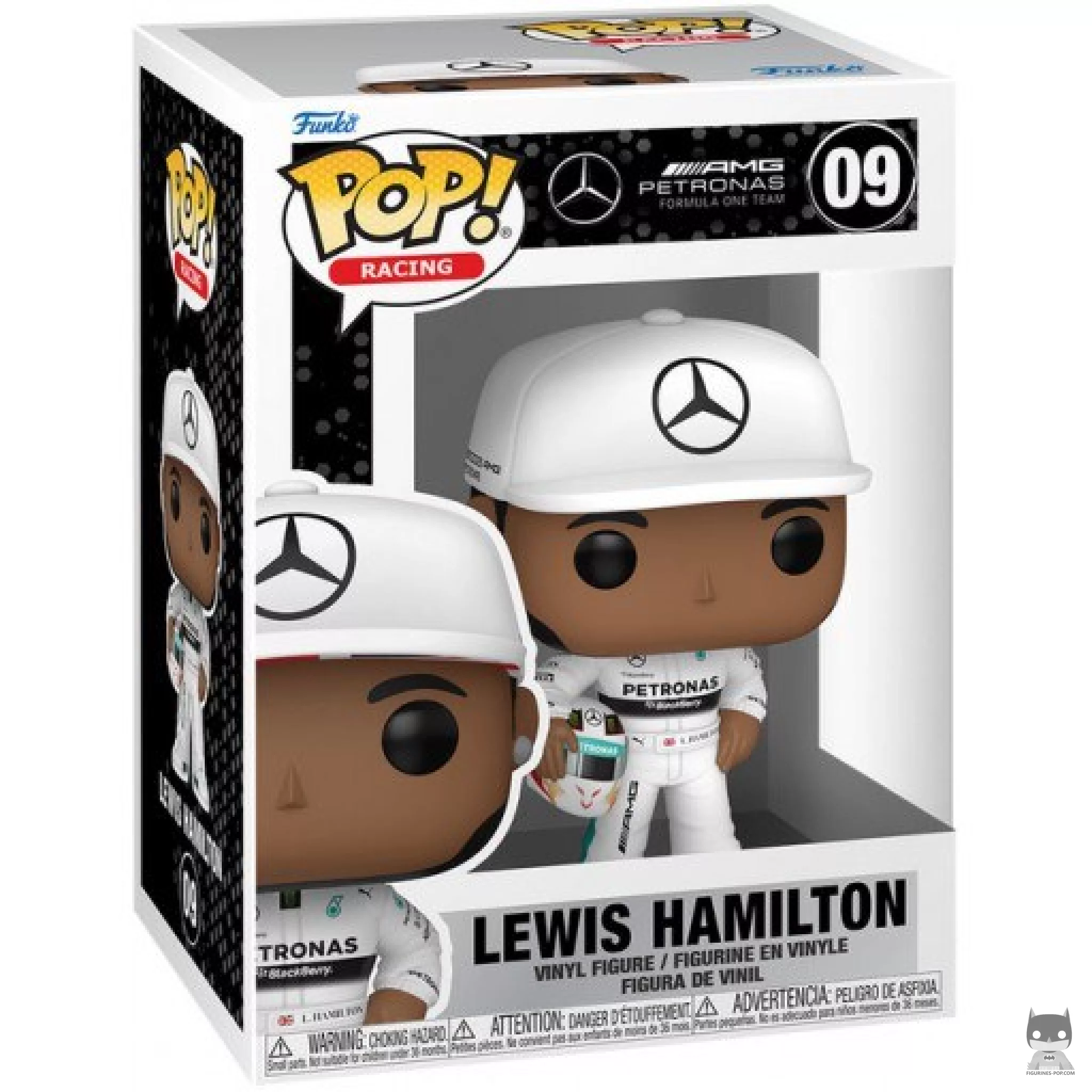 Lewis Hamilton with Helmet (Mercedes-AMG Petronas) Funko Pop! figure in its box