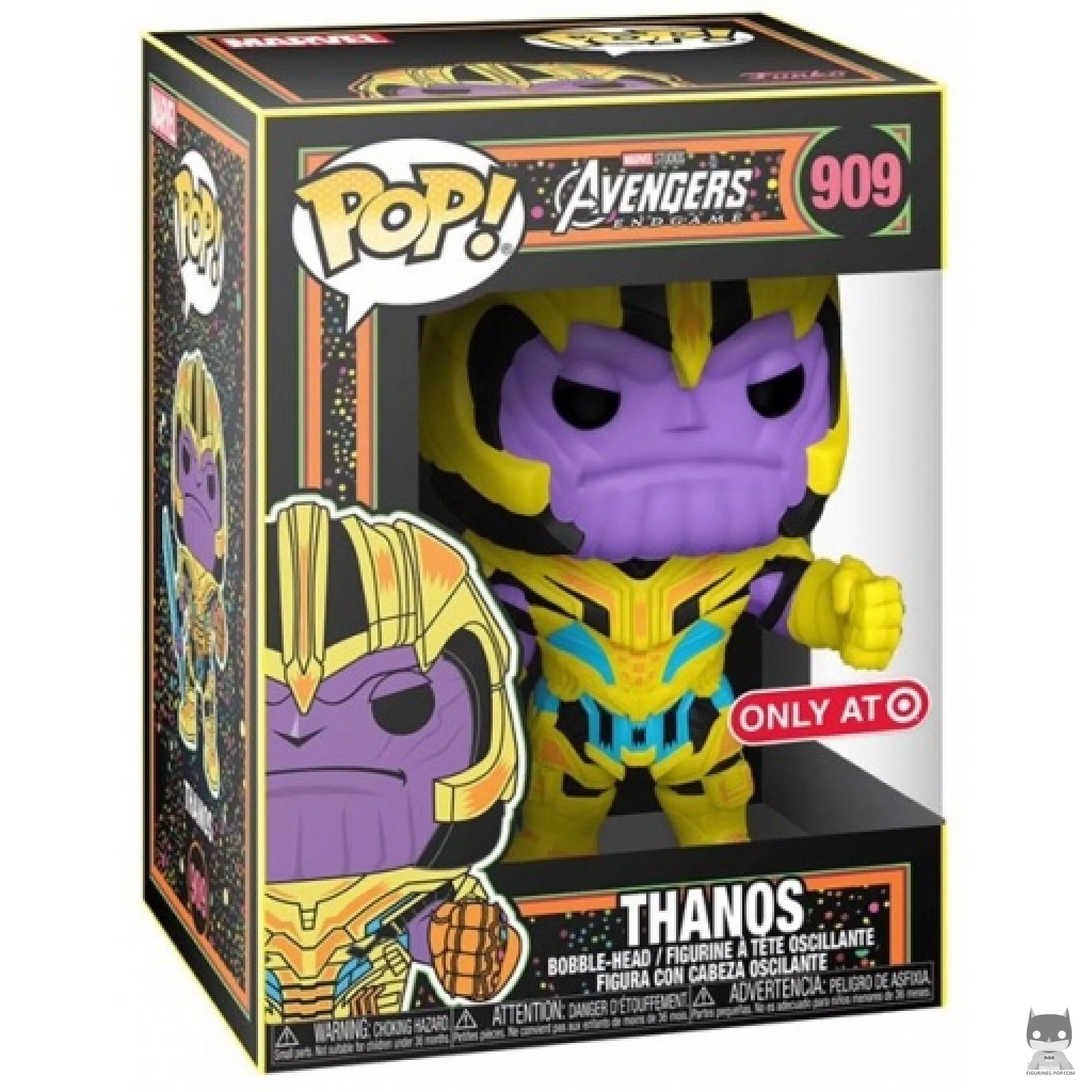 Thanos (Blacklight) Funko Pop! figure in its box