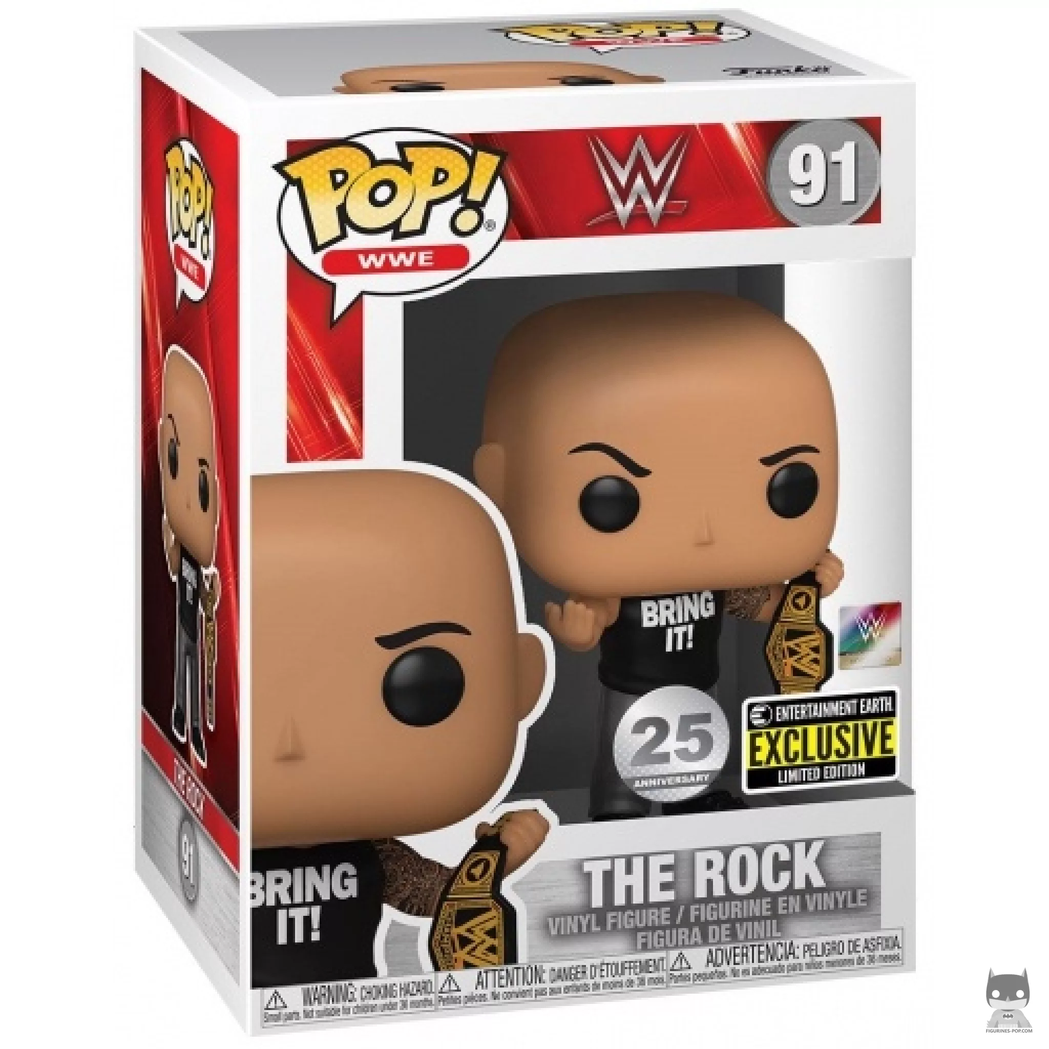 The Rock with Belt Funko Pop! figure in its box
