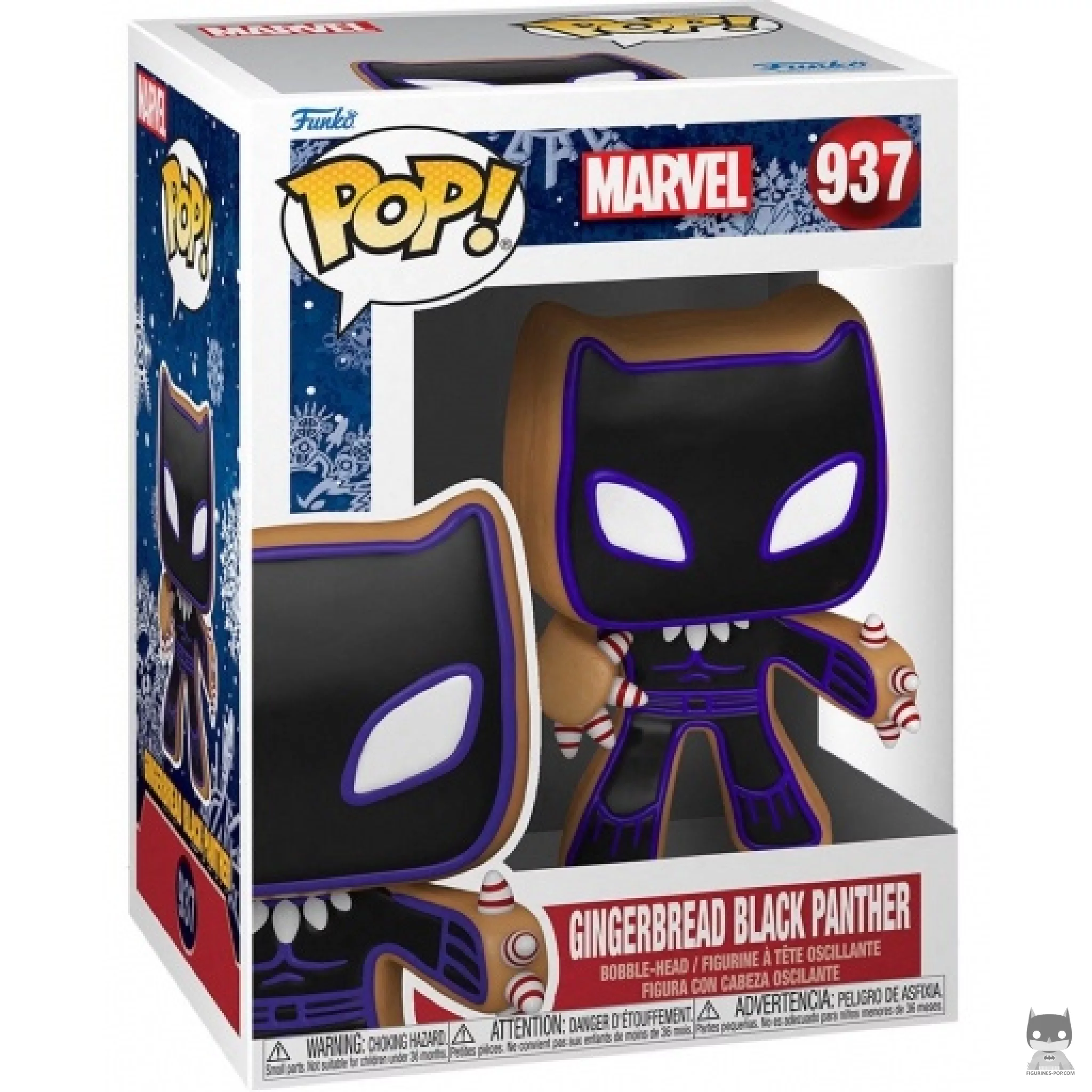Gingerbread Black Panther Funko Pop! figure in its box