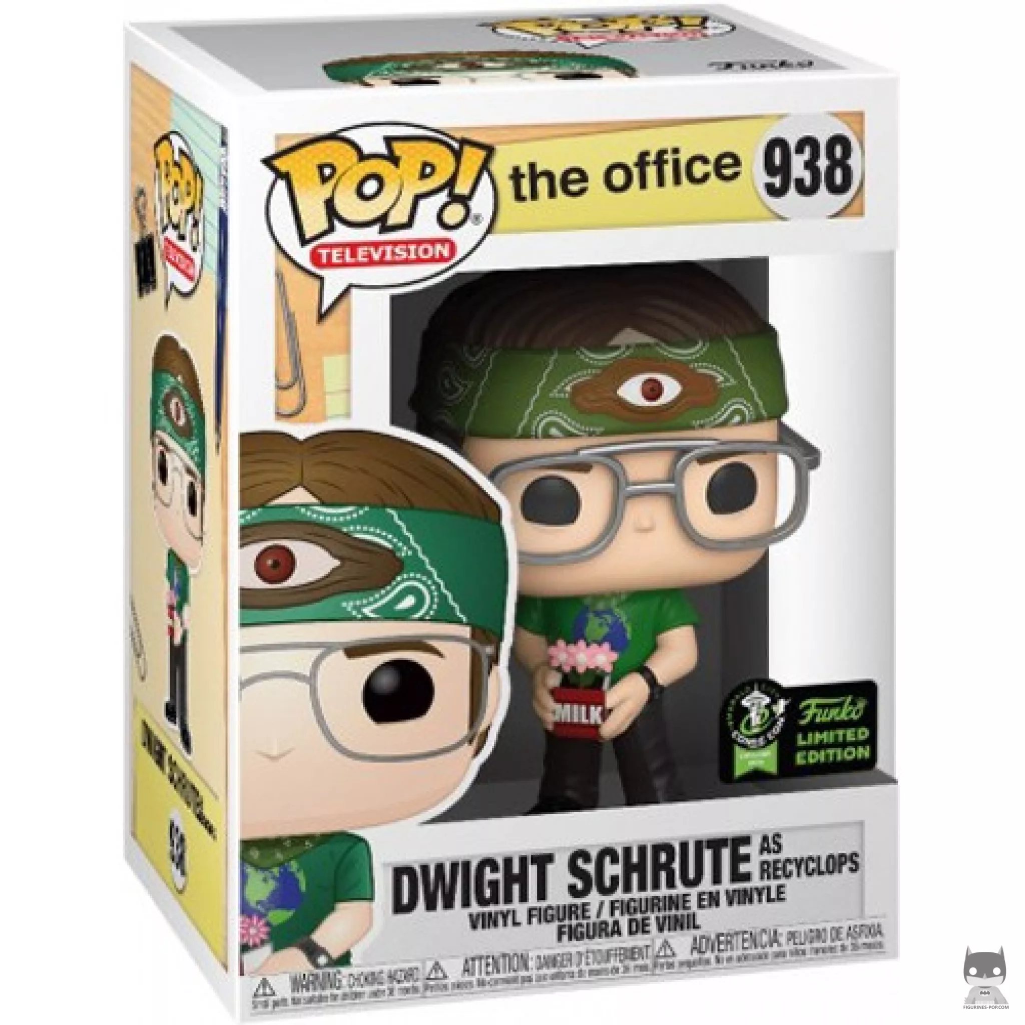 Dwight Schrute as Recyclops Funko Pop! figure in its box