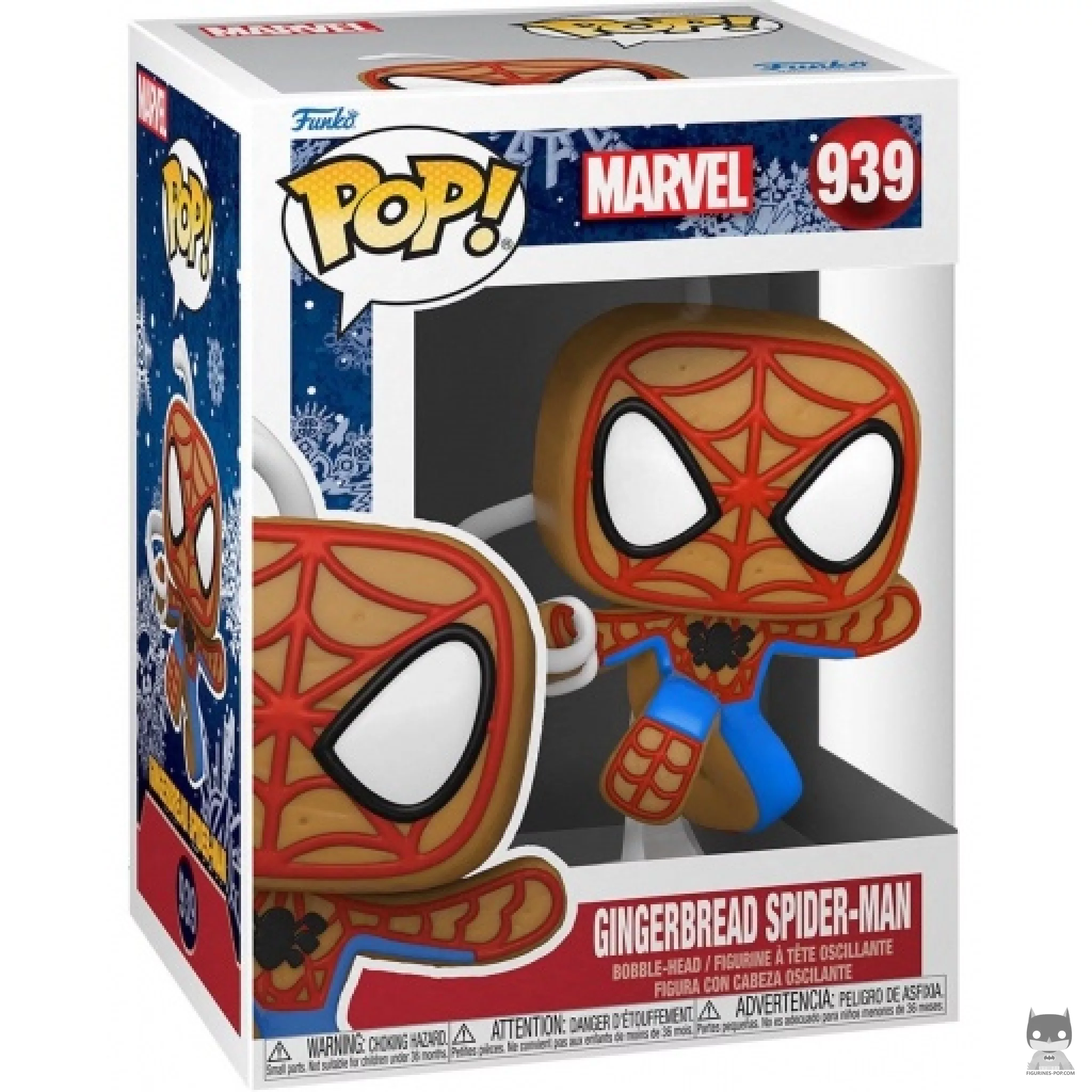 Gingerbread Spider-Man Funko Pop! figure in its box