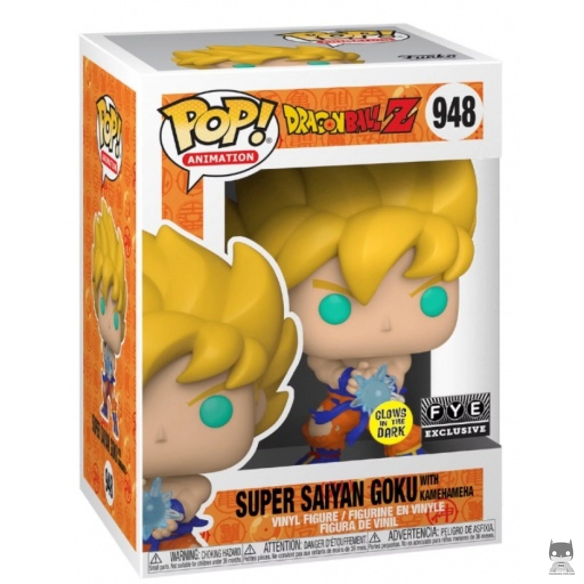 Super Saiyan Goku with Kamehameha (Glow in the Dark) Funko Pop! figure in its box