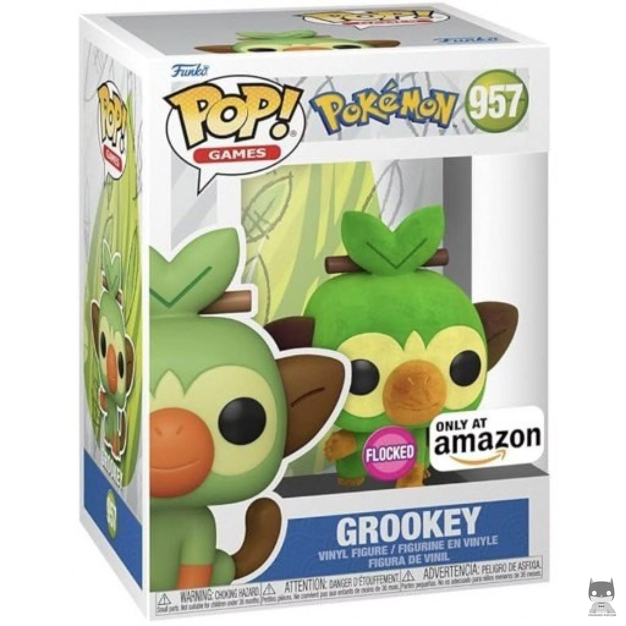 Grookey (Flocked) Funko Pop! figure in its box