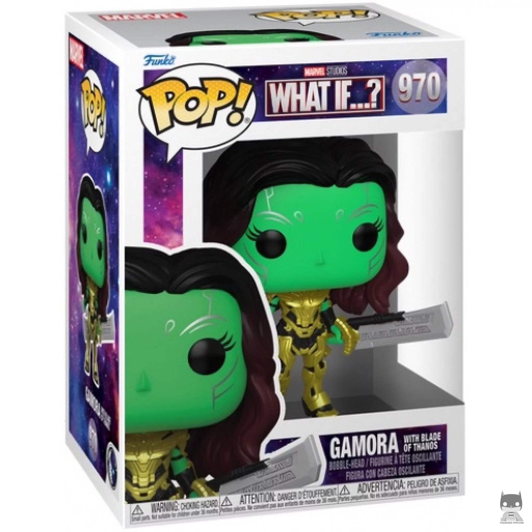 Gamora with Blade of Thanos Funko Pop! figure in its box