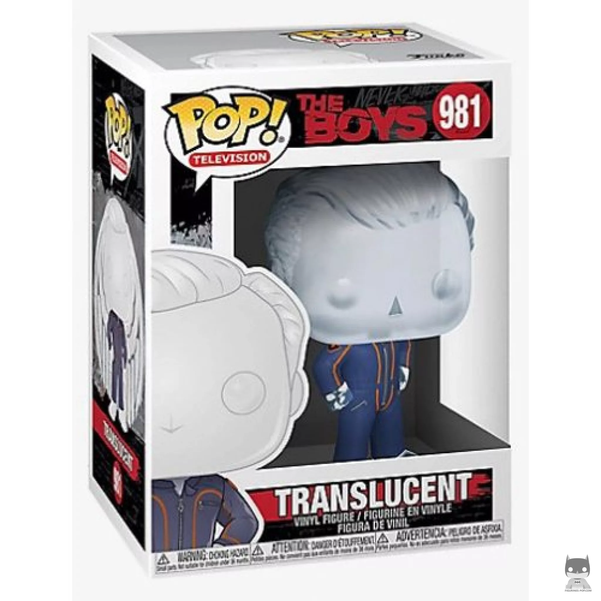 Transclucent (Clear) Funko Pop! figure in its box