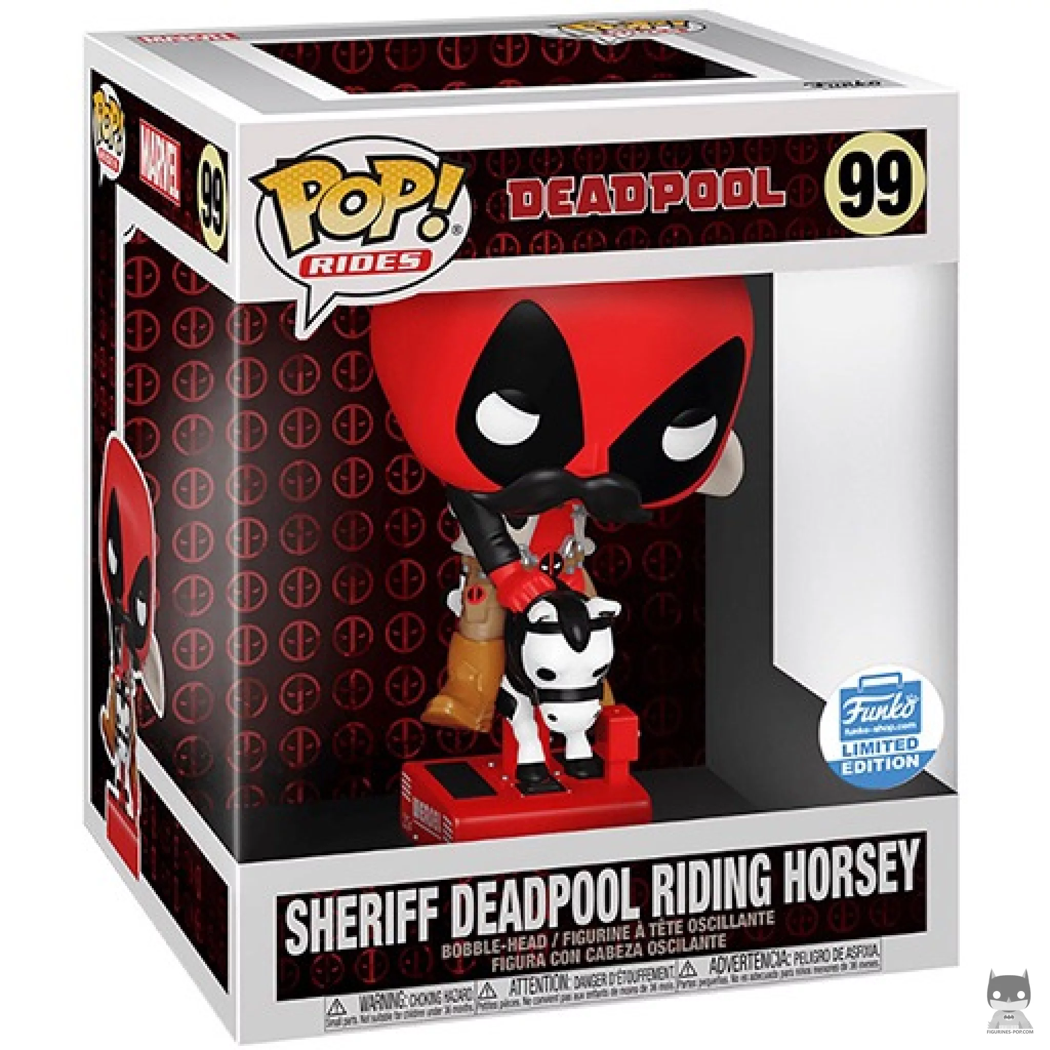 Sheriff Deadpool Riding Horsey Funko Pop! figure in its box