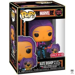 Kate Bishop with Lucky The Pizza Dog (Blacklight)