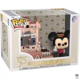 Mickey Mouse in front of Hollywood Tower Hotel
