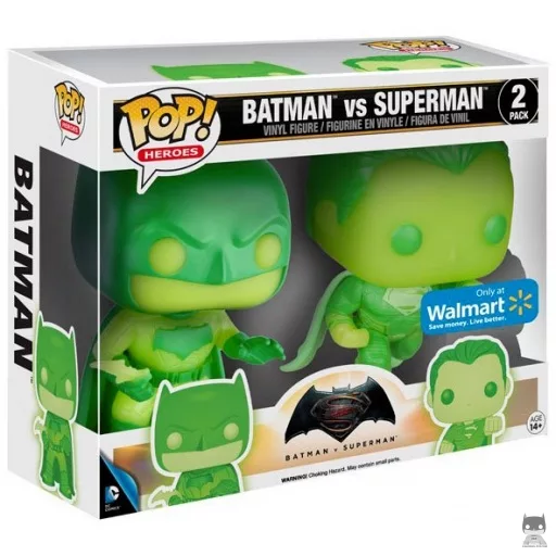 Batman vs Superman (Glow in the Dark) Funko Pop! figure (Walmart)