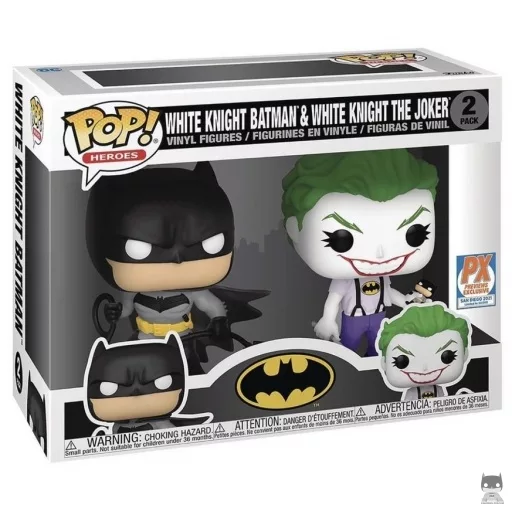 White Knight Batman & White Knight the Joker Funko Pop! figure (Previews PX)