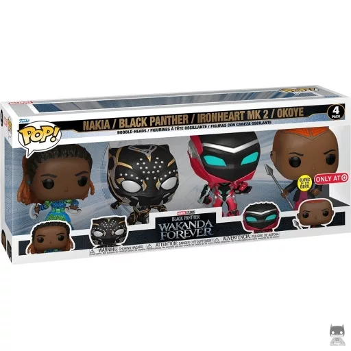 Nakia, Black Panther, Ironheart MK2 & Okoye (Glow in the Dark) Funko Pop! figure (Black Panther: Wakanda Forever)