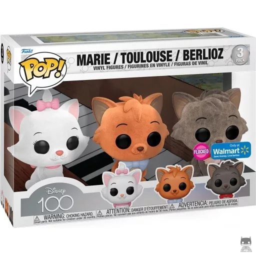 Marie, Toulouse & Berlioz (Flocked) Funko Pop! figure (Disney 100)