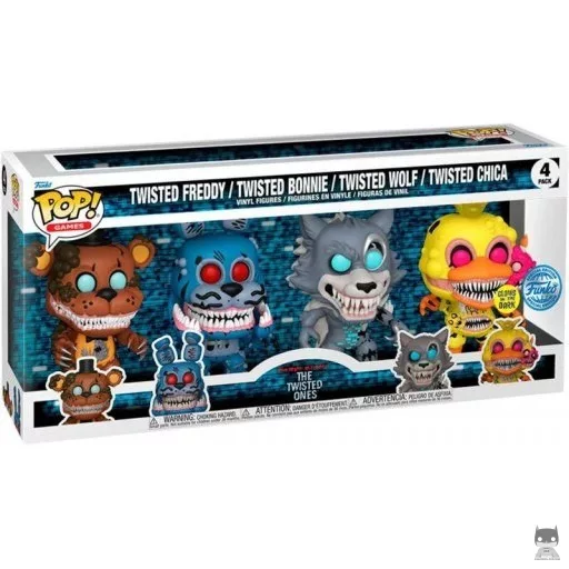 Twisted Freddy, Bonnie, Wolf & Chica (Glow in the Dark) Funko Pop! figure (Five Nights at Freddy's)