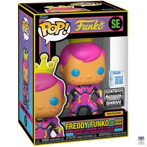 Freddy Funko as Iron Man (Black Light) Funko Pop! figure (Pop! Vinyl)