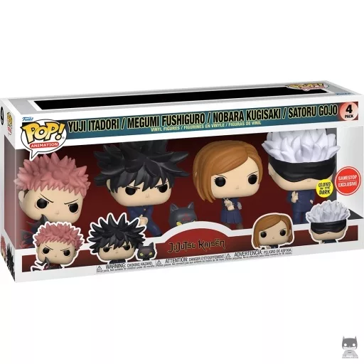 Yuji Itadori, Megumi Fushiguro, Nobara Kugisaki & Satoru Gojo (Glow in the Dark) Funko Pop! figure (GameStop)