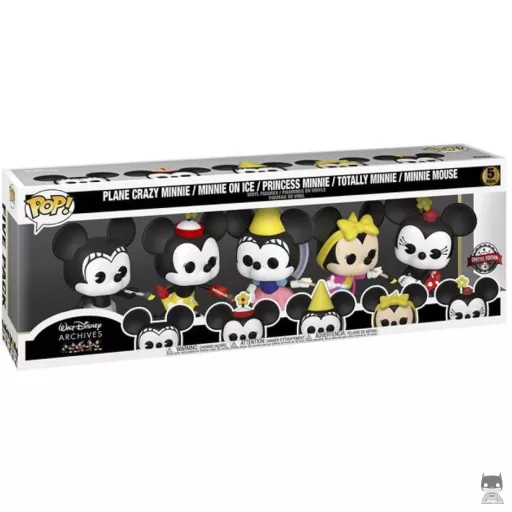Plane Crazy Minnie, Minnie on Ice, Princess Minnie, Totally Minnie & Minnie Mouse Funko Pop! figure (Amazon)