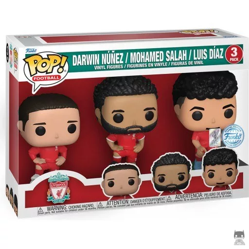 Darwin Nunez, Mohamed Salah & Luis Diaz (Liverpool) Funko Pop! figure (Premier League (UK Football League))