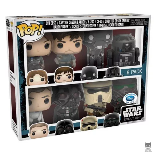 Jyn Erso, Captain Cassian Andor, K-250, C2-B5, Director Orson Krennic, Darth Vader, Scarf Stormtrooper & Imperial Death Trooper Funko Pop! figure (Disney Store)