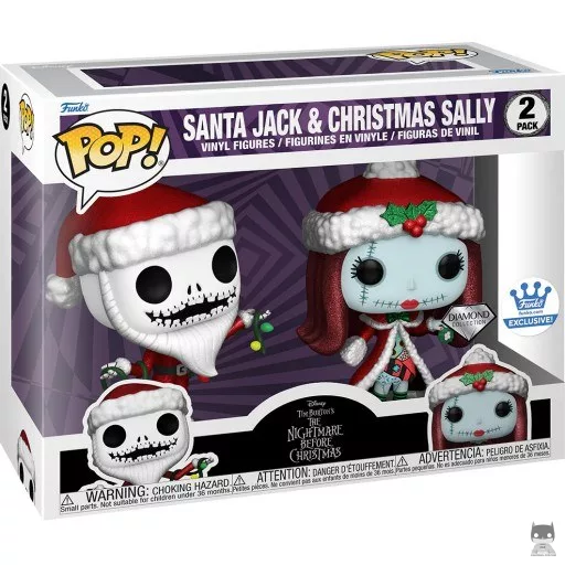 Santa Jack & Christmas Sally (Diamond Glitter) Funko Pop! figure (The Nightmare Before Christmas)