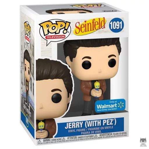 Jerry with Pez Funko Pop! figure (Seinfeld)