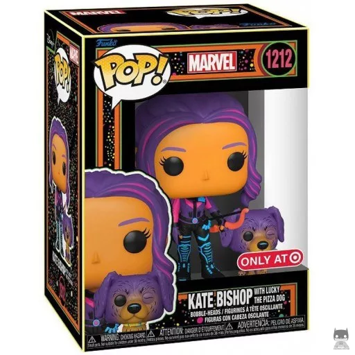 Kate Bishop with Lucky The Pizza Dog (Blacklight) Funko Pop! figure (Hawkeye)